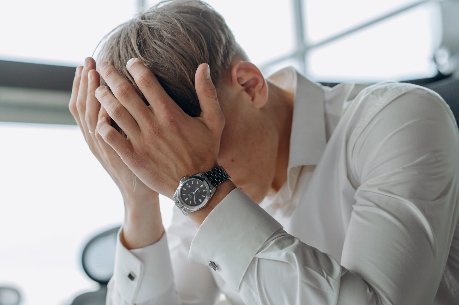 Stressed man at work